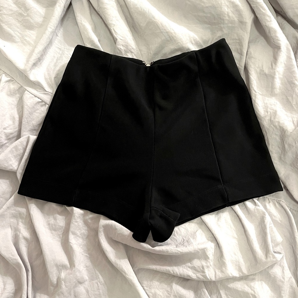 High Rise Fabric Shorts